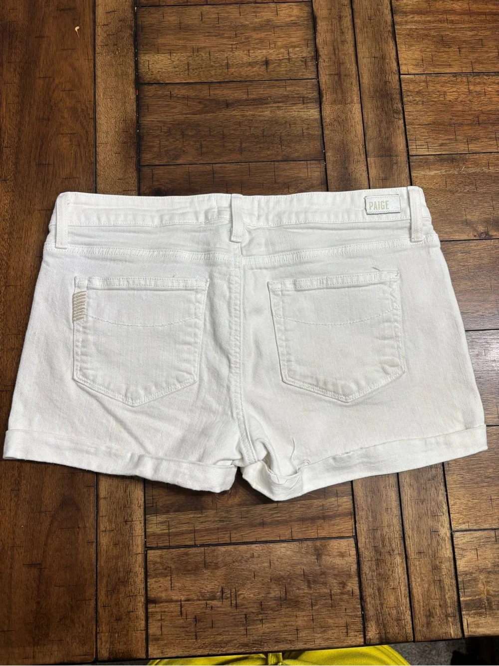 PAIGE White Denim Short Shorts